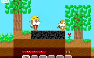 Projectiler Cat: Block Mining Adventure Online Game